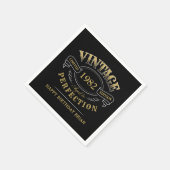 Serviette En Papier Black Gold Vintage âge à la perfection anniversair (Coin)