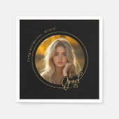 Serviette En Papier Black Gold Yellow Photo Party (Devant)