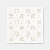 Serviette En Papier Black & Gold Zodiac Leo Astrologie Star Sign Carré (Devant)