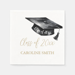 Serviette En Papier Black Graduation cap Graduation Party