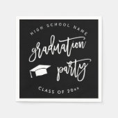 Serviette En Papier Black Graduation Party Classe de cocktail (Devant)