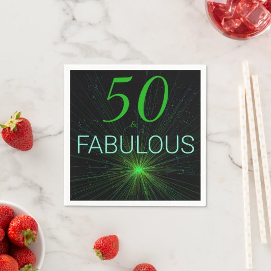Serviette En Papier Black green 50 & Fabuleux Birthday Party Paper (En situation)