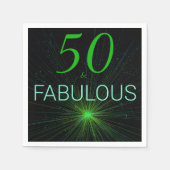 Serviette En Papier Black green 50 & Fabuleux Birthday Party Paper (Devant)