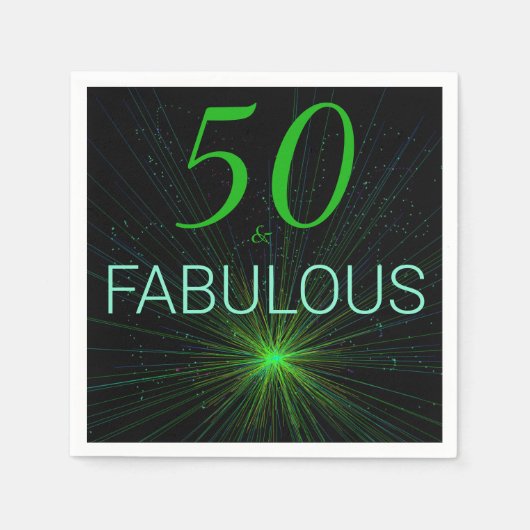 Serviette En Papier Black green 50 & Fabuleux Birthday Party Paper (Devant)