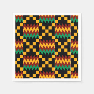 Serviette En Papier Black, Green, Red, et Yellow Kente Cloth