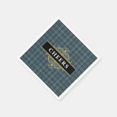 Serviette En Papier Black Grey Plaid Élégante fête (Coin)