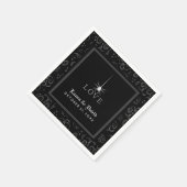 Serviette En Papier Black Grey & White Spider LOVE Halloween Mariage (Coin)