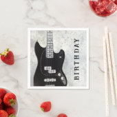 Serviette En Papier Black Guitare Anniversaire Papier de fête (En situation)