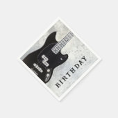 Serviette En Papier Black Guitare Anniversaire Papier de fête (Coin)