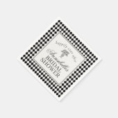 Serviette En Papier Black Harlequin Checkered Bridal Shower (Coin)