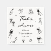 Serviette En Papier Black Italian That's Amore Engagement Party (Devant)