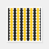 Serviette En Papier Black & Jaune Géométrique Funky Motif moderne (Devant)