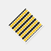 Serviette En Papier Black & Jaune Géométrique Funky Motif moderne (Coin)