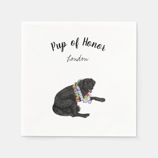 Serviette En Papier Black Lab avec Lei Cocktail Napkins (Devant)