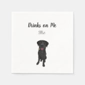 Serviette En Papier Black Lab Cocktail Napkins (Devant)
