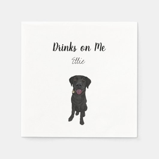 Serviette En Papier Black Lab Cocktail Napkins (Devant)