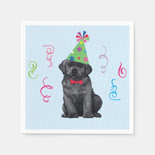 Serviette En Papier Black Lab de fête d'anniversaire (Devant)