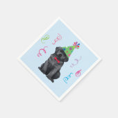 Serviette En Papier Black Lab de fête d'anniversaire (Coin)