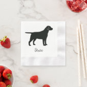Serviette En Papier Black Lab Dog Ajouter un nom Napkins (En situation)