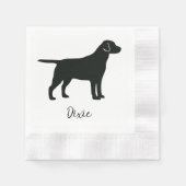 Serviette En Papier Black Lab Dog Ajouter un nom Napkins (Devant)
