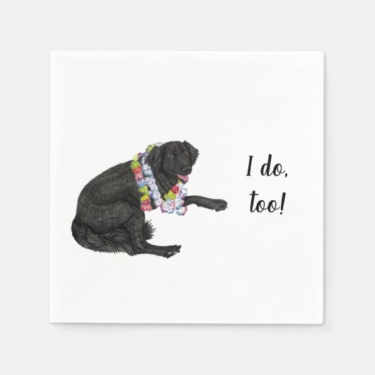 Serviette En Papier Black Lab Dog Cocktail personnalisé Napkin (Devant)