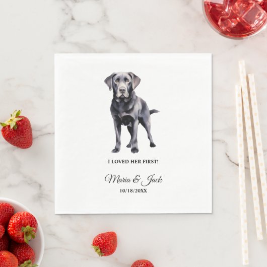 Serviette En Papier Black Lab J'Aimais Son Premier Mariage (En situation)