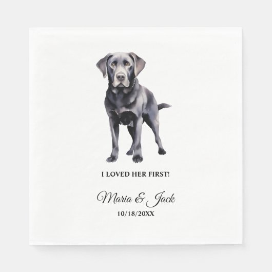 Serviette En Papier Black Lab J'Aimais Son Premier Mariage (Devant)