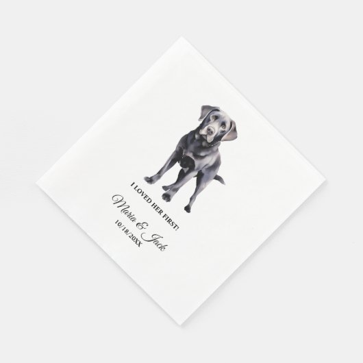 Serviette En Papier Black Lab J'Aimais Son Premier Mariage (Coin)