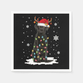 Serviette En Papier Black Lab Labrador Christmas Tree Light Pyjama Chi