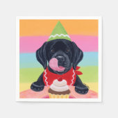 Serviette En Papier Black Lab Puppy Anniversaire Cupcake Papier Napkin (Devant)