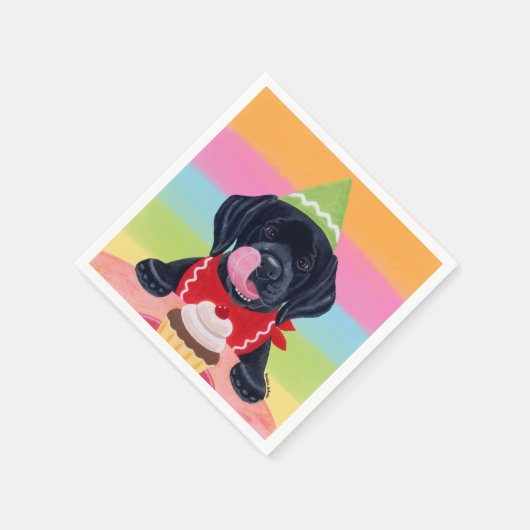 Serviette En Papier Black Lab Puppy Anniversaire Cupcake Papier Napkin (Coin)