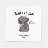 Serviette En Papier Black Labrador Mariage Cocktail Napkin (Devant)