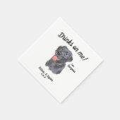 Serviette En Papier Black Labrador Mariage Cocktail Napkin (Coin)