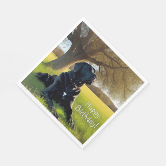 Serviette En Papier Black Labrador Retriever (Coin)