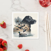 Serviette En Papier Black Labrador Retriever et Canards (En situation)