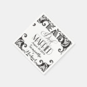 Serviette En Papier Black Lace Manger Boire Soyez Marié (Coin)