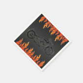 Serviette En Papier Black Leather Orange Flames Motorcycle Bière Party (Coin)