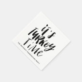 Serviette En Papier Black Lettering It's Turkey Time Thanksgiving (Coin)