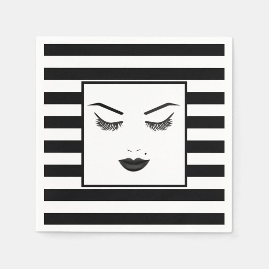 Serviette En Papier Black Lips maquillage visage sourcils lèvres glam  (Devant)
