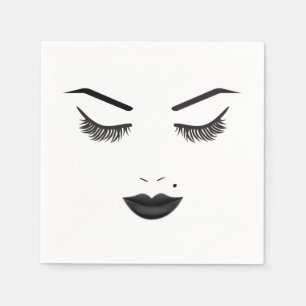 Serviette En Papier Black Lips maquillage visage sourcils lèvres glam 
