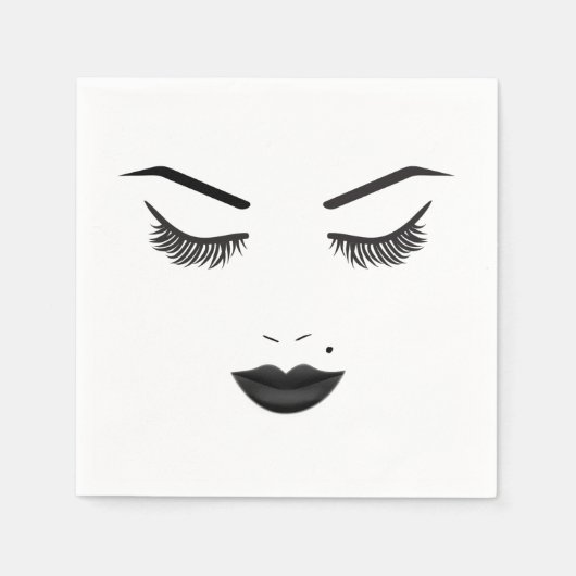 Serviette En Papier Black Lips maquillage visage sourcils lèvres glam  (Devant)