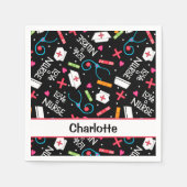 Serviette En Papier Black Love a Nurse Whimsy Art Personnalisé Party (Devant)