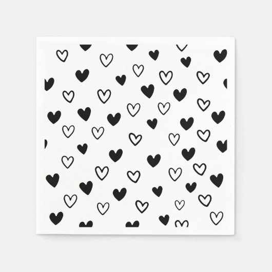 Serviette En Papier Black Love Valentine Day (Devant)