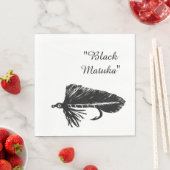 Serviette En Papier Black Matuka bandoulière, pêche à la mouche, art d (En situation)