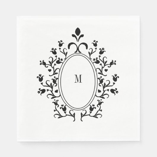 Serviette En Papier Black Monogram (Devant)