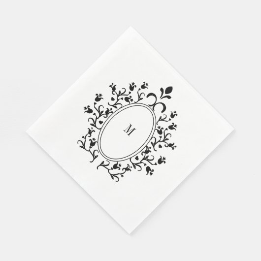 Serviette En Papier Black Monogram (Coin)