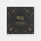 Serviette En Papier Black Mystic Horoscope Moon 30e anniversaire (Devant)