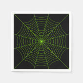 Serviette En Papier Black neon vert toile d'araignée Halloween motif (Devant)