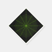 Serviette En Papier Black neon vert toile d'araignée Halloween motif (Coin)