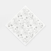 Serviette En Papier Black on White Poppies (Coin)